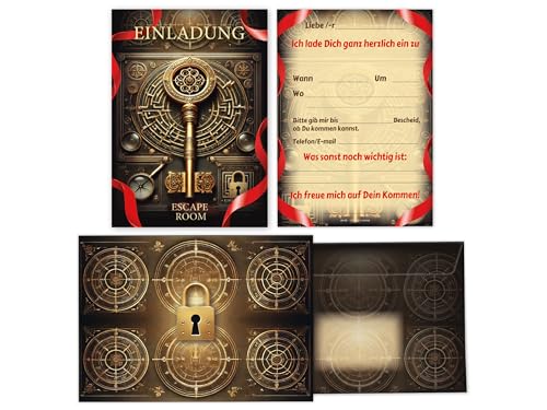 Limonia 12 Einladungskarten mit Umschläge zum Kindergeburtstag - Geburtstagseinladung Escape Room Einladung zum Geburtstag Kinderparty Detektiv Rätselparty für Jungs und Mädchen Kinder und Erwachsene Limonia 12 Einladungskarten mit Umschläge zum Kindergeburtstag - Geburtstagseinladung Escape Room Einladung zum Geburtstag Kinderparty Detektiv Rätselparty für Jungs und Mädchen Kinder und Erwachsene von Limonia