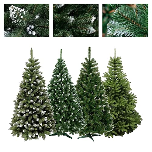 Limpol Weihnachtsbaum Künstlicher Tannenbaum mit Schnee 150cm 180cm Baum Perle Glaskugeln Weihnachten Schnee Christbaum Kunstbaum Tanne Kunsttanne (Fichte 180 cm) von Limpol