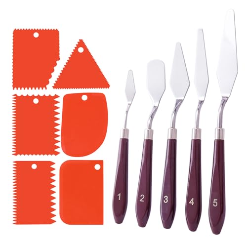 11x Acryl Malerei Set Malerei Spachtel Set Schaber Malerei Werkzeug Set Flexible Kunst Werkzeug für Ölgemälde von Limtula