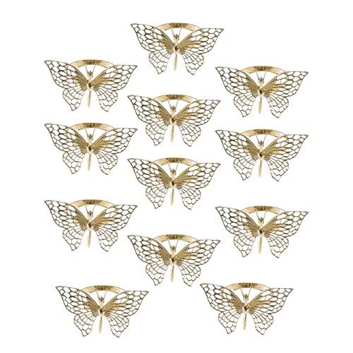 12 stilvolle Serviettenhalter mit Schmetterlings-Designs für stilvolle Tischdekorationen, geeignet für lässige und formelle Veranstaltungen von Limtula