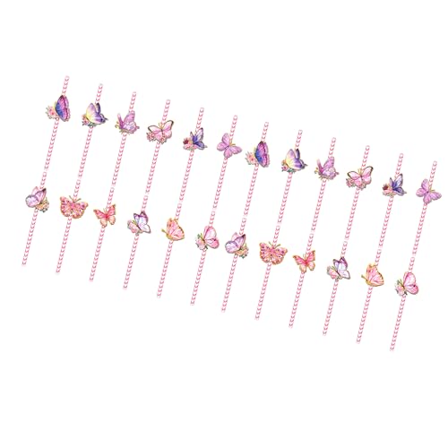 24pcs Butterfly Themed Trink Stroh von Limtula