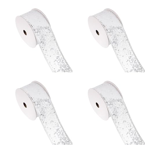 4 Rollen weiche, bequeme Weihnachtsbänder, bunte Pailletten, Seidenband für Hochzeit, Party, Urlaub, Dekoration, Urlaubsdekorationen 4 Rollen weiche, bequeme Weihnachtsbänder, bunte Pailletten, Seidenband für Hochzeit, Party, Urlaub, Dekoration, Urlaubsdekorationen von Limtula