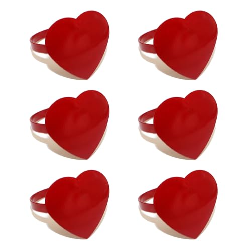 6 zarte Herz-Serviettenringe verleihen Ihrem Tisch einen Hauch von Romantik zum Valentinstag und zu besonderen Anlässen von Limtula