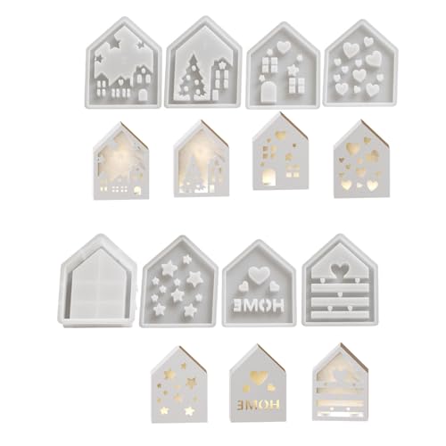 8 Stück dekorative Häuser Bastelform Hausform Silikonform Lovely Heart House Ornament Basteln Formen von Limtula