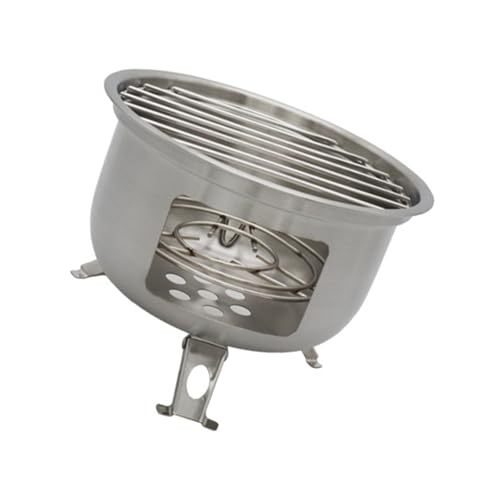 Backpacking Survival Stove Stainless Steel Wood Burning Stove For BBQ Picnics Portable Charcoal Grills Cooking Equipment von Limtula