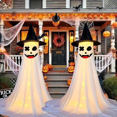 Beleuchtete Halloween-Dekoration, 120 cm, für Hof, Veranda, Garten, Außen, Innenbereich, Batterien nicht im Lieferumfang enthalten, Tuch, Geisterhaft, 2 Stück Beleuchtete Halloween-Dekoration, 120 cm, für Hof, Veranda, Garten, Außen, Innenbereich, Batterien nicht im Lieferumfang enthalten, Tuch, Geisterhaft, 2 Stück von Limtula