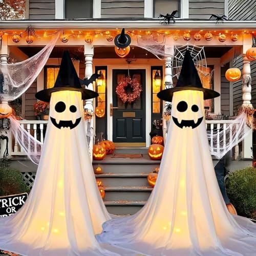 Beleuchtete Halloween-Dekoration, 120 cm, für Hof, Veranda, Garten, Außen, Innenbereich, Batterien nicht im Lieferumfang enthalten, Tuch, Geisterhaft, 2 Stück Beleuchtete Halloween-Dekoration, 120 cm, für Hof, Veranda, Garten, Außen, Innenbereich, Batterien nicht im Lieferumfang enthalten, Tuch, Geisterhaft, 2 Stück von Limtula