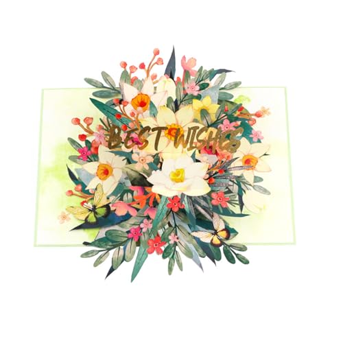 Bunte 3D-Blumen-Feierkarte, handgefertigte Papierkarte für Party-Einladungen und Grüße, stilvolles Muttertagsgeschenk Bunte 3D-Blumen-Feierkarte, handgefertigte Papierkarte für Party-Einladungen und Grüße, stilvolles Muttertagsgeschenk von Limtula