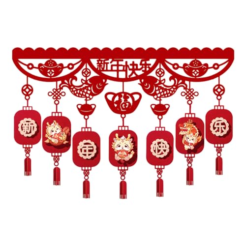 Chinesische Neujahrsparty Dekoration Jahr des Drachen Wimpelkette Schild Für Frühlingsfest Hängende Jahresverzierung Frühlingsfest Dekoration von Limtula