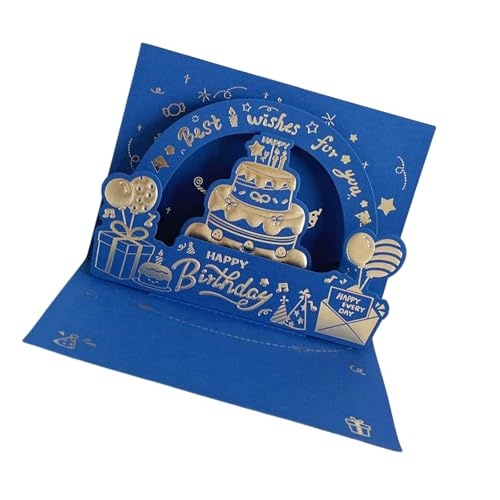 Elegante rote und blaue Geburtstagskarte, schöner Geburtstagsgruß mit aufwendiger Goldfolie und Geschenkumschlag, Familienfeier Elegante rote und blaue Geburtstagskarte, schöner Geburtstagsgruß mit aufwendiger Goldfolie und Geschenkumschlag, Familienfeier von Limtula