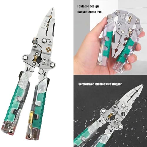 Faltbare Crimpzange Kabelschneider Einstellbare Automatische Abisolierzange Multifunktionale Abisolierzange Crimpzange Terminal Tool Abisolierzange von Limtula