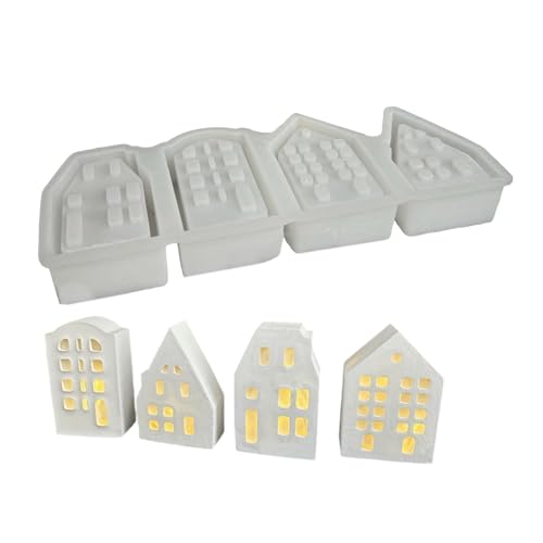 Flexible Silikonform für Teelichthalter, für 4 Fächer, Hausform, Lichtgips Flexible Silikonform für Teelichthalter, für 4 Fächer, Hausform, Lichtgips von Limtula