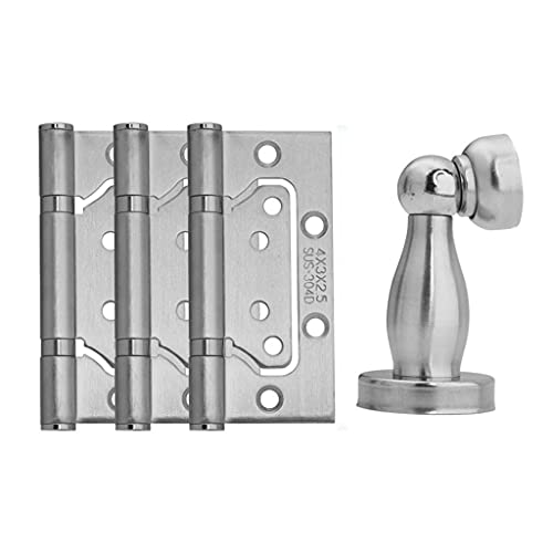 Flexibles Türscharnier und Edelstahl-Türhalter-Set, Anti-Rost-Hardware-Set für die Installation von Ersatztürscharnieren, Schwarz von Limtula