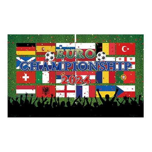 Fußball-Enthusiasten 2024 Dekoration, europäische Flaggen, Wimpelkette, informatives Spielplan, Poster, Polyester-Flaggen, Dekorationen von Limtula