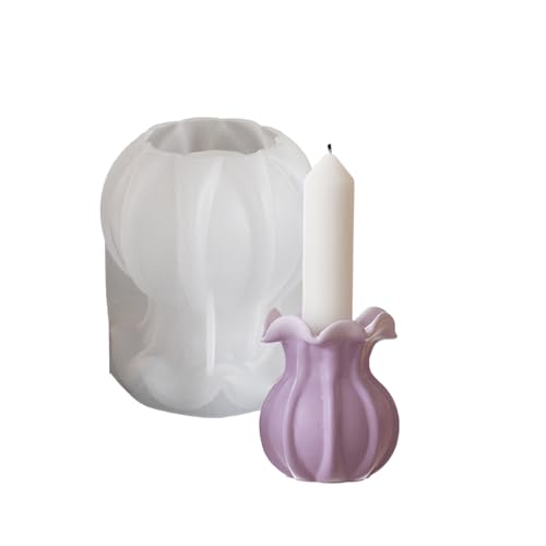 Hydroponische Vase Kerzenhalter Form 3D Kerzenbasis Silikonform Gypsum Candlestick Crafting Form Schmuck Schmuck Werkzeug von Limtula