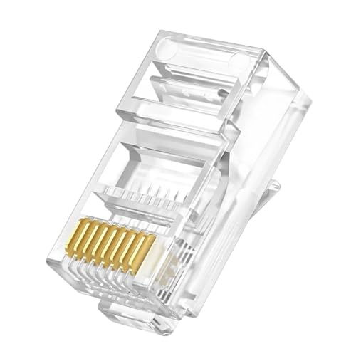 Limtula 100 Insges Cat5 RJ45 Plugs Ethernet Anschlüsse Transparent Wohn Und Büro Netzwerke Transparent von Limtula