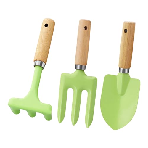 Limtula 3 Piece Kids Garden Tool Set Metal Und Holzgriff Beinhaltet Schaufeln Rakes Fork Geeignet Für Outdoor Play Strand Abenteuer von Limtula
