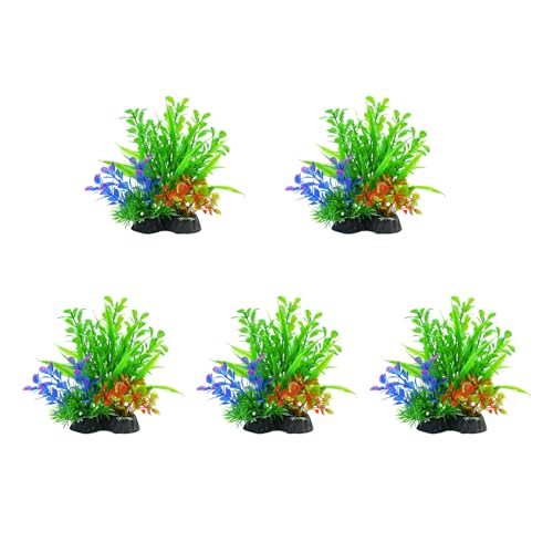 Limtula 5pcs Simulation Wassergras Aquarien Dekoration Grüne Pflanze Mit Basis Für Die Umwelt Die Sichere Versteck Aquarien Dekore Verstärken von Limtula