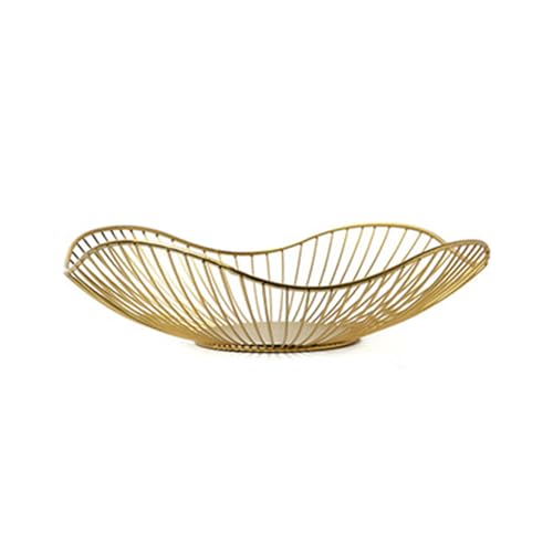 Limtula Eleganter Esstisch-Obst-Präsentationskorb aus Metalldraht, Aufbewahrungsschale für Eier, Snacks, Brot, Heimdekoration, Küchenaufbewahrungstablett von Limtula