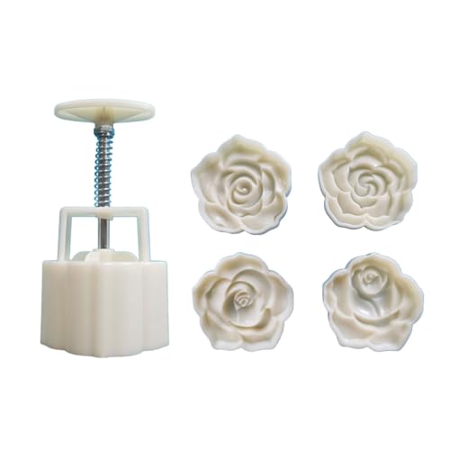 Limtula Handdruck Mondkuchenform Rose Blume Form Keksstempel Mond Kuchen Maker MidAutumn Festival DIY Cookie Gebäck Werkzeug von Limtula