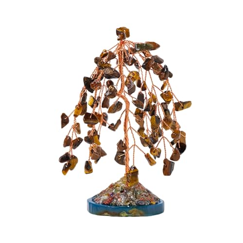 Limtula Handgefertigter Baum aus Korbgeflecht, Kristallstein, Ornament für Reichtum und positive Energie, Büro- und Heim-Desktop-Dekorationen von Limtula