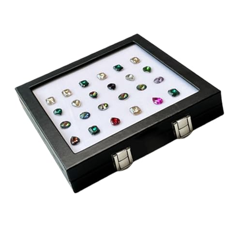 Limtula Kompakte Schmuckvitrine mit sicherem Verschluss und Schwamm innen, Sammlerstücke, Vitrine für Edelsteinsammlung, transparenter Deckelorganizer Limtula Kompakte Schmuckvitrine mit sicherem Verschluss und Schwamm innen, Sammlerstücke, Vitrine für Edelsteinsammlung, transparenter Deckelorganizer von Limtula