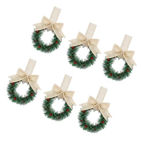 Limtula Künstliche Beerenkränze mit Schleife, kleine Weihnachtskränze für Küchenschrank, Tür, Fenster, Veranda, Wand, 6 Stück von Limtula