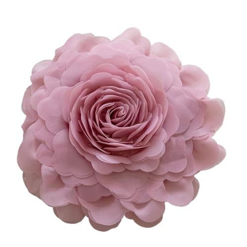 Limtula Luxuriöses rundes 3D-Rosen-Überwurfkissen, handgefertigt, für Sofa, Bett, Wohnzimmer, Hochzeit von Limtula