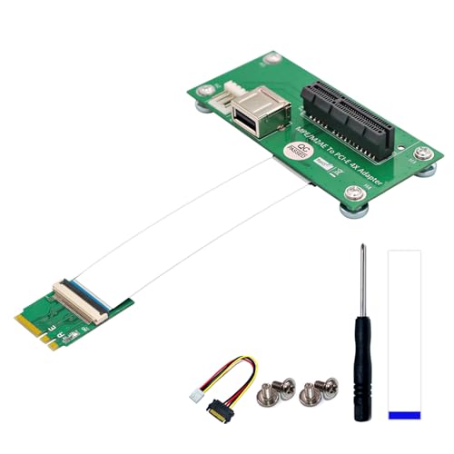 Limtula NGFF M.2 Key A/E auf PCIExpress USB 2.0 Kartenkabel mit FPC Verlängerungskabel, 4-poliges Power-Magnetpad, vertikale Installation, NGFF M.2 Key A/E auf PCIE 4X Extender NGFF M.2 auf PCIE von Limtula