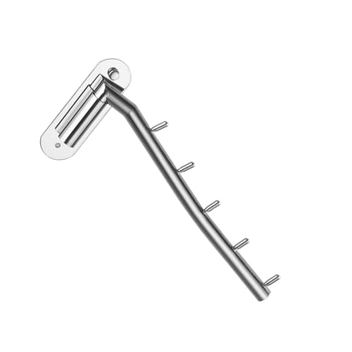Limtula Wandmontierter Kleiderbügelständer aus Stahl mit 5 Haken und Schwingarm, Badezimmer-Zubehör für multifunktionale Aufbewahrungslösung Limtula Wandmontierter Kleiderbügelständer aus Stahl mit 5 Haken und Schwingarm, Badezimmer-Zubehör für multifunktionale Aufbewahrungslösung von Limtula