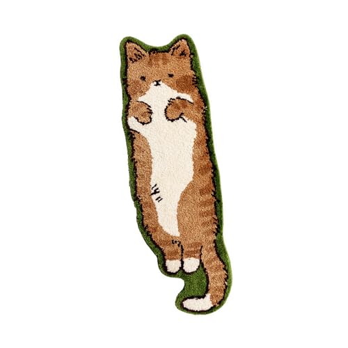 Limtula Waschbarer Polyester-Teppich für Schlafzimmer, lustiger Kinderteppich in unregelmäßiger Form, Katzen-Eingangsteppich von Limtula