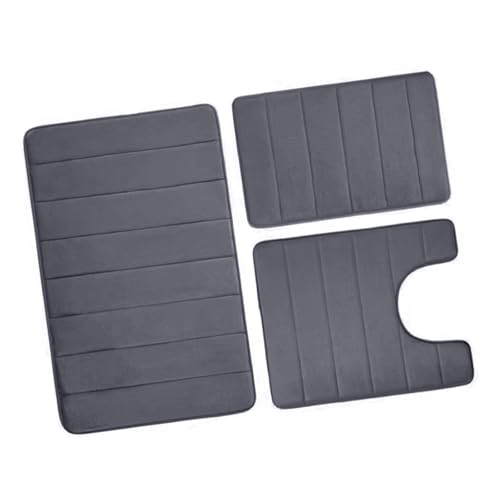 Limtula Weiches, saugfähiges Badezimmerteppich-Set, rutschfest, waschbar, WC-Vorleger, Flanell-Teppiche für Zuhause, Fitnessstudio und Salon Limtula Weiches, saugfähiges Badezimmerteppich-Set, rutschfest, waschbar, WC-Vorleger, Flanell-Teppiche für Zuhause, Fitnessstudio und Salon von Limtula