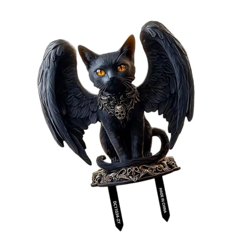 Limtula Wunderliche Schwarze Moggie Garden Stake Dekoration Für Hofkunst Freien Und Festliche Feiertags Patios Rasen Zeigen Spielerische Outdoor Moggie Themen. von Limtula