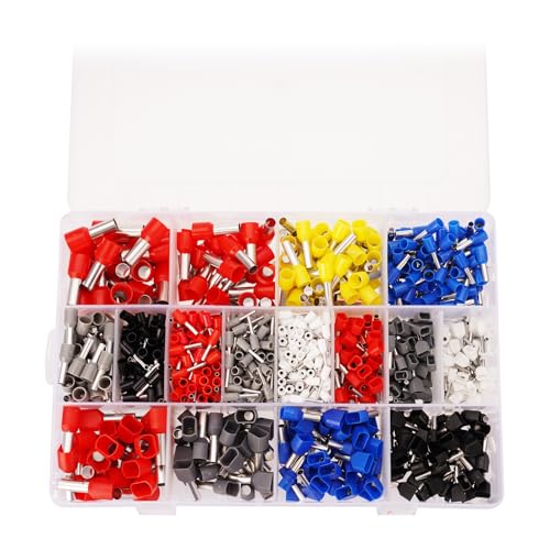 Packung Von 1200 Isolierten Ärmeln Set Mehrfarbige Drahtende Ferrulen Sortiment Drahtend Ferrulen Mit 0 5 Mm² 16 Mm² Eingestellt von Limtula