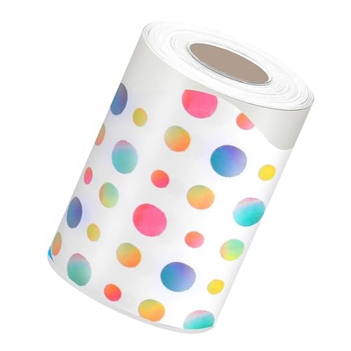 Pinnwand-Bordüre, bunte Punkte, Bordüre, dekorativer Aufkleber für Klassenzimmer-Dekorationen, dekorative Aufklebertafel, bunte Punkte, 10 m Pinnwand-Bordüre, bunte Punkte, Bordüre, dekorativer Aufkleber für Klassenzimmer-Dekorationen, dekorative Aufklebertafel, bunte Punkte, 10 m von Limtula