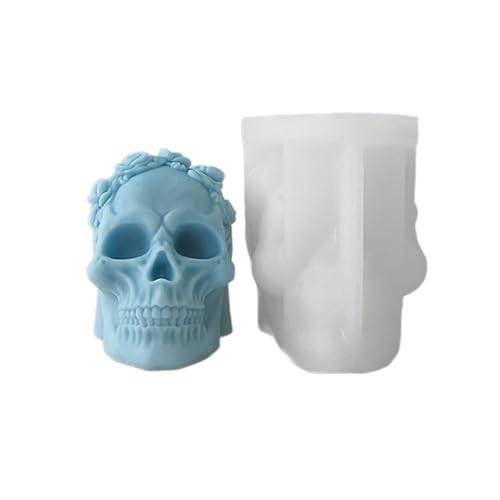 Rosen-Schädelform, Schokolade, Kuchen, handgefertigte Seife, Gips, Silikon, Ornamente, Halloween-Dekorationen von Limtula