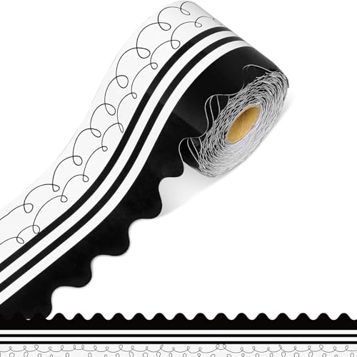Schwarze Wellenbordüre, gewellte Pinnwand, Bordüre, Klassenzimmer für Schule, Dekorationen, Musiknoten Klassenzimmer, gewellter Rand Schwarze Wellenbordüre, gewellte Pinnwand, Bordüre, Klassenzimmer für Schule, Dekorationen, Musiknoten Klassenzimmer, gewellter Rand von Limtula