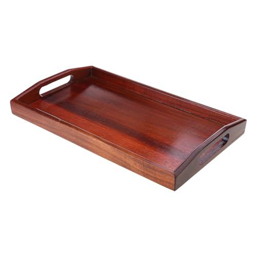 Serving Tablett Holz 35cx21x3cm Küchenaufbewahrungszubehör Rechteck Mit Griffen Geräumig Zum Frühstück Und Snacks von Limtula