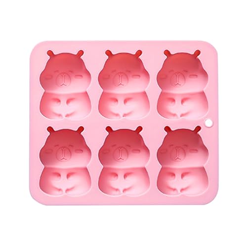 Silikon-Kuchenform mit großem Fassungsvermögen, 6 Mulden, Capybaras, Schokoladen-Backformen für Partys und Feiern von Limtula
