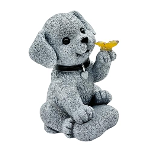 Solar Dogs Gartenstatue Outssides Dekorationen Welpen Ornamente Mit Solarleuchten Hof Kunst Geburtstag Geschenke Lustige Solarhunde Schmetterlingshof Dekoration von Limtula