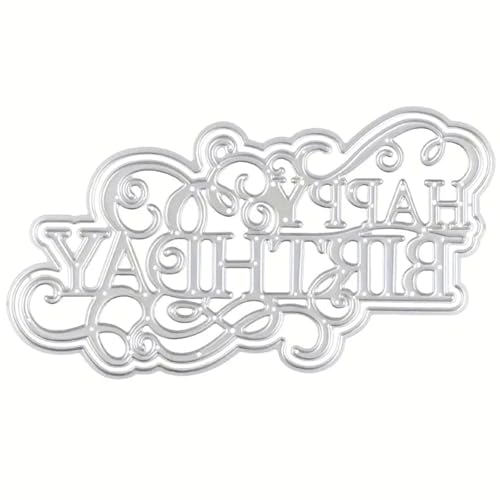 Stanzschablonen "Happy Birthday", Karbonstahl, für Scrapbooking, Kartenherstellung, Fotoalbum, Verpackung, Dekoration Stanzschablonen "Happy Birthday", Karbonstahl, für Scrapbooking, Kartenherstellung, Fotoalbum, Verpackung, Dekoration von Limtula