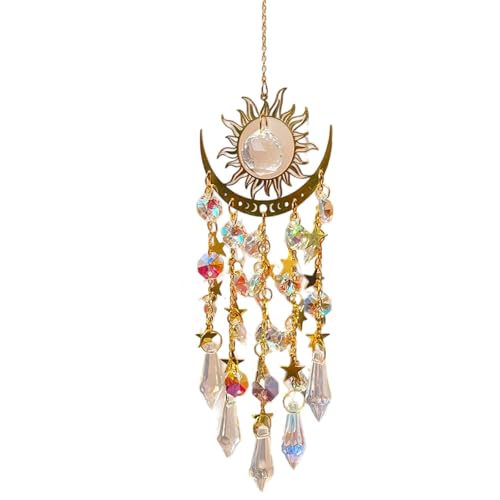 Sun Catcher Crystal Hanging Mond Innenfenster Für Schlafzimmer Hausgarten Einfach Installieren Von Weltraumkunstdekoration von Limtula