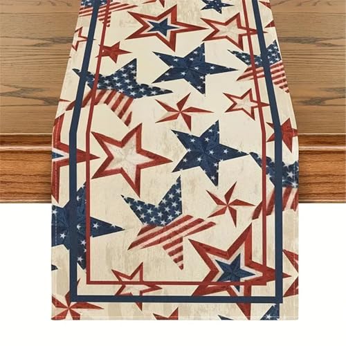 Tischläufer aus Leinen, rutschfest, Vintage-Flagge, Tischdecke für Esstische und Tischsets von Limtula