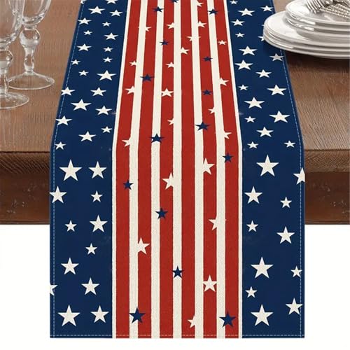 Tischläufer aus Leinen, rutschfest, Vintage-Flagge, Tischdecke für Esstische und Tischsets von Limtula
