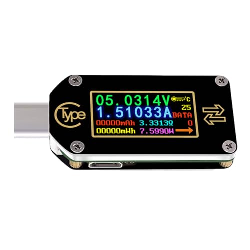 USB C Voltmeter Amperemeterspannungen Strommesser Multimeter Ladebatterie USB C Tester Digitale Spannung Amperemeter Kapazität USB C Voltmeter Amperemeterspannungen Strommesser Multimeter Ladebatterie USB C Tester Digitale Spannung Amperemeter Kapazität von Limtula
