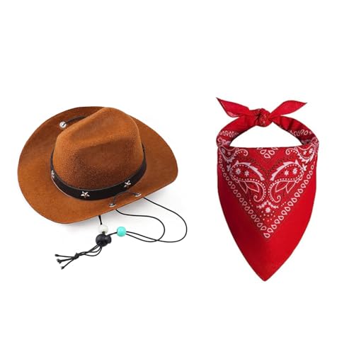 Verstellbares Haustier-Fotooutfit mit Hut, Bandanas, Westernhut, Festival-Outfit Verstellbares Haustier-Fotooutfit mit Hut, Bandanas, Westernhut, Festival-Outfit von Limtula