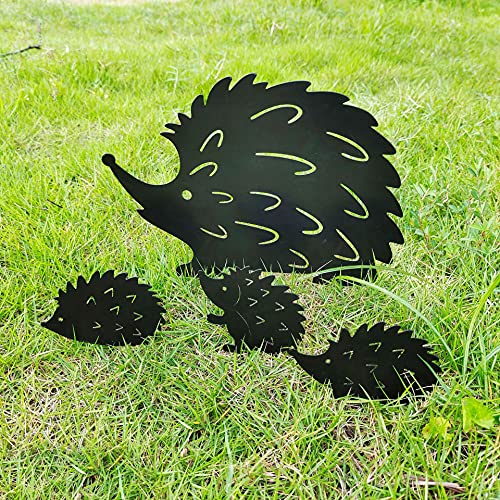 Lin's Wood 4 Stück Metallspieß Igel für Garten Garten Dekoration Tier Garten Deko Zubehör für Außen Rasen Dekorative Heringe für Dekoration. von Lin's Wood