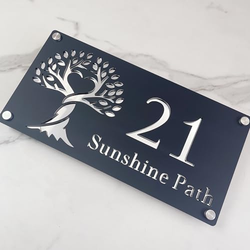 Personalisiertes Baum-of-Lebens-Acryl-Hausschild – personalisiertes schwimmendes Outdoor-Adressschild – Wasserfestes, modernes Namensschild für Zuhause, Garten oder Gate Decor Personalisiertes Baum-of-Lebens-Acryl-Hausschild – personalisiertes schwimmendes Outdoor-Adressschild – Wasserfestes, modernes Namensschild für Zuhause, Garten oder Gate Decor von LinCognivant