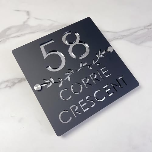 Personalisiertes Outdoor-Hausnummernschild – personalisiertes 3D-Acrylschild mit Floating Leaf Design – wasserdichte moderne Türnummer für Wand, Fence, Gate oder Mailbox Personalisiertes Outdoor-Hausnummernschild – personalisiertes 3D-Acrylschild mit Floating Leaf Design – wasserdichte moderne Türnummer für Wand, Fence, Gate oder Mailbox von LinCognivant