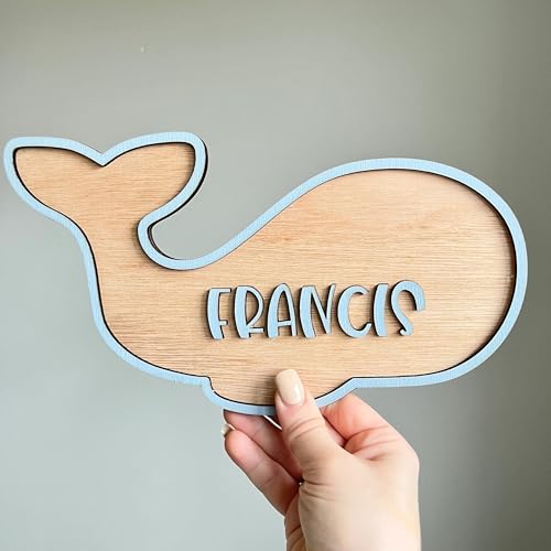 Personalisiertes Schild mit Walnamen zur Dekoration von Kinderzimmern, Holzschild mit Meeresmotiv für Kindergarten und Spielzimmer, Tierdekoration für Mädchen Personalisiertes Schild mit Walnamen zur Dekoration von Kinderzimmern, Holzschild mit Meeresmotiv für Kindergarten und Spielzimmer, Tierdekoration für Mädchen von LinCognivant